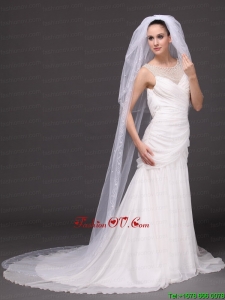 Three-tier and Embroidery Bridal Veils For Wedding