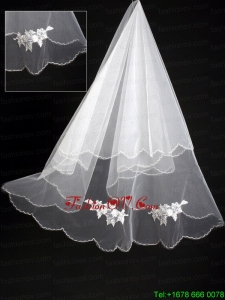 Organza Lace Appliques Bridal / Wedding Veil