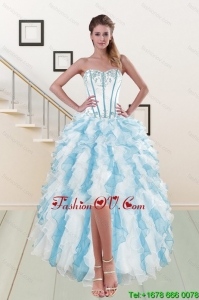2015 Most Popular Sweetheart Cheap Dresses Gown with Appliques and Ruffles