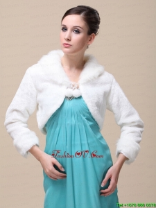 Romantic Fox Fringed Fur Special Jacket In Ivory With High Neck