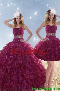2015 Perfect Beading and Ruffles Quinceanera Dresses with Floor Length