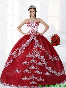 Classic Multi Color Strapless Quinceanera Dress with Embroidery