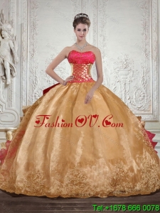 Luxurious and Lovely Strapless Multi Color Quinceanera Dress with Beading and Embroidery