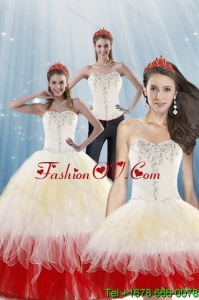 2015 Fashionable and Lovely Multi Color Quinceanera Dresses with BeadingLayers