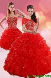 2015 Brand New Quinceanera Dresses With Beading and Ruffles