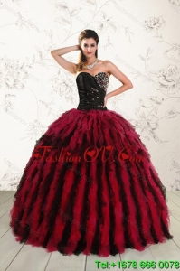 Fashionable and New style Multi Color Sweet 16 Dresses with Beading and Ruffles