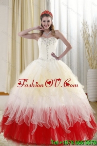 2015 Affordable and New Style Sweetheart Quinceanera Dresses with Beading