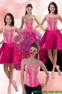 2015 Beautiful and Pretty Multi Color Sweet 16 Dresses with Appliques and Ruffles
