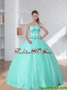 Perfect and Pretty Appliques and Beading Sweetheart 2015 Dress for Quince