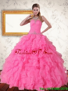 2015 Perfect and Unique Strapless Quinceanera Dress with Beading and Ruffles