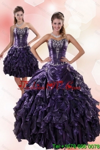 Classic and Pretty Sweetheart Ruffled 2015 Quinceanera Dresses with Embroidery
