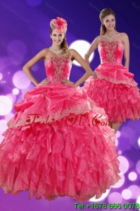 The Super Hot and Pretty Strapless Quince Dresses with Ruffles and Appliques
