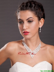 Ivory Imitation Pearl Two Pieces Ladies Necklace and Earrings Jewelry Set