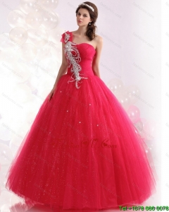 New Style One Shoulder Dresses for a Quinceanera with Beading for 2015