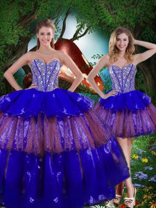 Popular Floor Length Multi-color Ball Gown Prom Dress Sweetheart Sleeveless Lace Up