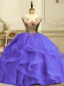 Top Selling Floor Length Ball Gowns Sleeveless Lavender Quinceanera Gowns Lace Up