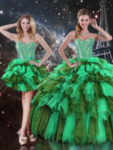Custom Designed Organza Sweetheart Sleeveless Lace Up Ruffles and Ruffled Layers Ball Gown Prom Dress in Multi-color