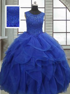 Sleeveless Ruffles and Sequins Lace Up 15th Birthday Dress