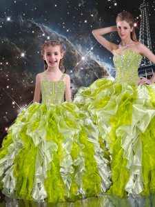 Flare Floor Length Ball Gowns Sleeveless Multi-color 15th Birthday Dress Lace Up