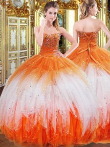Cheap Organza Sleeveless Floor Length Quinceanera Dress and Beading and Ruffles