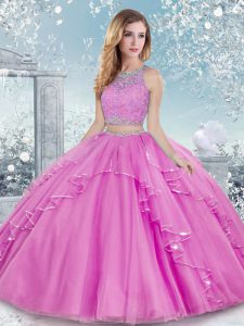 Eye-catching Sleeveless Beading and Lace Clasp Handle Sweet 16 Dresses
