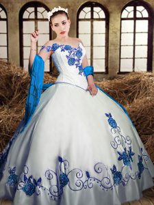 Sleeveless Lace Up Floor Length Embroidery 15 Quinceanera Dress