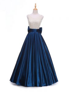 Captivating Sleeveless Beading and Bowknot Backless Evening Party Dresses
