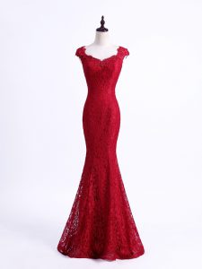 Lace Sleeveless Floor Length Evening Dress and Lace