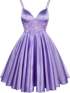 Exceptional Sleeveless Lace Up Knee Length Lace Court Dresses for Sweet 16