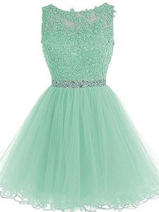 Mini Length Apple Green Prom Dresses Sweetheart Sleeveless Zipper