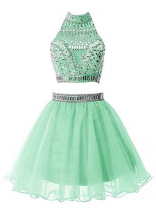 New Style Organza Sleeveless Knee Length Quinceanera Court of Honor Dress and Beading