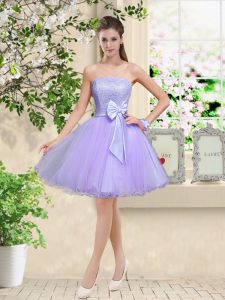 Lilac Off The Shoulder Lace Up Lace and Belt Wedding Guest Dresses Sleeveless