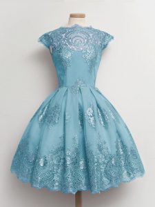 Edgy Cap Sleeves Lace Lace Up Quinceanera Court Dresses