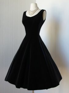 Wonderful Black A-line Taffeta Scoop Sleeveless Bowknot Knee Length Zipper Prom Dress
