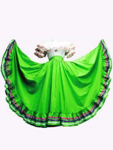 Colorful Green Lace Up Quinceanera Dresses Ruffled Layers Short Sleeves Floor Length