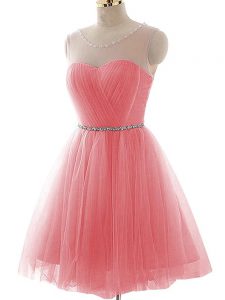 Tulle Sleeveless Mini Length Cocktail Dresses and Ruching