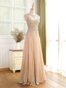 Scoop Sleeveless Chiffon Homecoming Dress Online Beading and Appliques Zipper