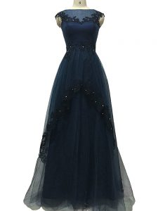 Admirable Tulle Sleeveless Floor Length Mother Dresses and Lace and Appliques
