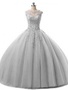 Spectacular Sleeveless Beading and Lace Lace Up 15 Quinceanera Dress