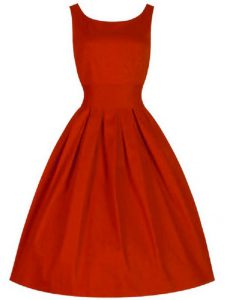 Taffeta Scoop Sleeveless Lace Up Ruching Quinceanera Court Dresses in Red