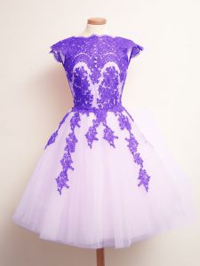 High Quality Multi-color Scalloped Neckline Appliques Court Dresses for Sweet 16 Sleeveless Lace Up
