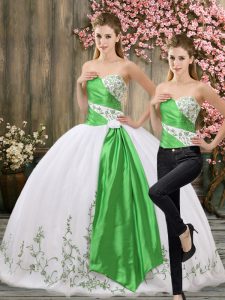 High End White Sleeveless Organza Lace Up Sweet 16 Dresses for Military Ball and Sweet 16 and Quinceanera