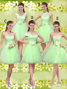 Sweetheart Lace Up Lace and Belt Quinceanera Court of Honor Dress Sleeveless