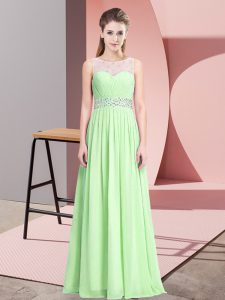 Best Selling Chiffon Sleeveless Floor Length Prom Party Dress and Beading