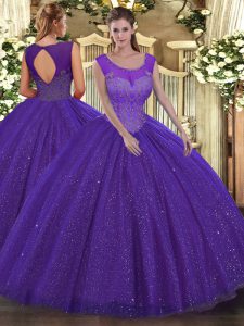 Sleeveless Backless Floor Length Beading Quinceanera Gowns
