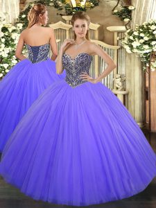 Fashionable Sleeveless Lace Up Floor Length Beading Sweet 16 Dresses