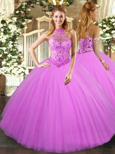 Stylish Sleeveless Lace Up Floor Length Beading and Embroidery Quinceanera Gown