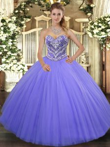 Romantic Lilac Sweetheart Neckline Ruffles 15 Quinceanera Dress Sleeveless Lace Up