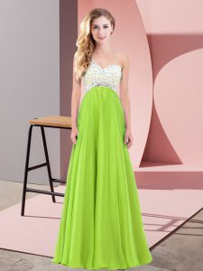 Sleeveless Chiffon Lace Up Prom Dress for Prom and Party