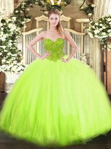 Perfect 15th Birthday Dress Military Ball and Sweet 16 and Quinceanera with Beading Sweetheart Sleeveless Lace Up